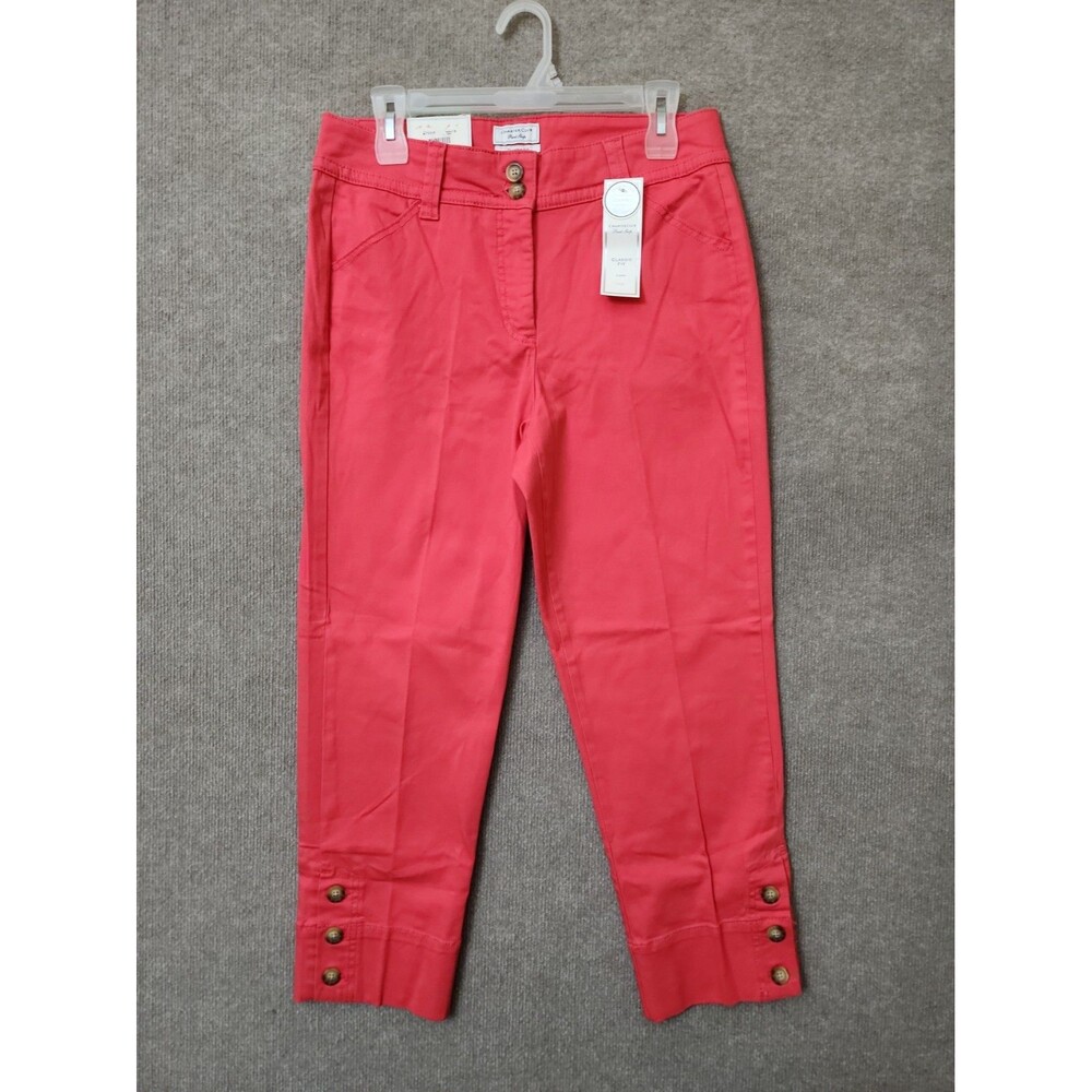 Charter Club Capri Pants Womens 8 Pink Classic Fit Pant Shop NEW